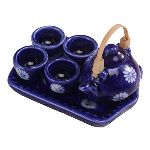 predolo 1/12 Puppenhaus Miniatur Teeservice, handgefertigt aus Ton, Navy blau predolo 1/12 Puppenhaus Miniatur Teeservice, handgefertigt aus Ton, Navy blau von predolo
