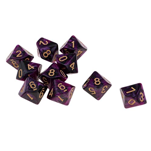 predolo 10x 10 Seitige Spielwürfel 16mm Würfel für Brettspiele/Mathematikunterricht, Möglichkeit 8 von predolo