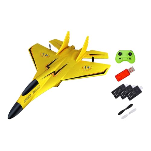 predolo 2 Kanäle RC Flugzeug Steuerung Schaum Modell für Kinder Geschenk, 3 Gelb von predolo