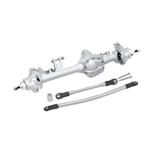 predolo 2 Stück RC Auto Achse als Brückenachsen Set mit Vorderachse Und Hinterachse zur Modifikation aus Aluminium für Mehr Fahrstabilität für Hobbyisten, Silberne Vorderseite von predolo