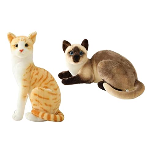 predolo 2 Stücke Flauschige Katzen Plüschtiere Realistische Erwachsene Freundin Puppen von predolo
