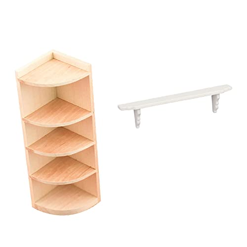 predolo 2 Stücke Miniatur Holz Puppenhausmöbel für kreative Gestaltungsprojekte, Aufhänger und Schrank von predolo