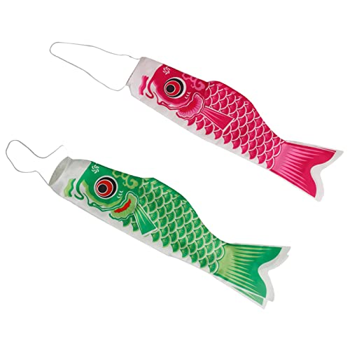 predolo 2er Pack Japan Koi Fisch Flagge - Exquisite Dekoration für Ihren Garten, Rosa 100 cm Grün 100 cm von predolo