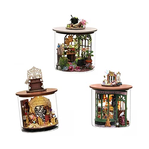 predolo 2er Pack Kreatives DIY Miniatur Puppenhaus Bausatz für Kinder, Fantastisches Modell Set, Stil D von predolo