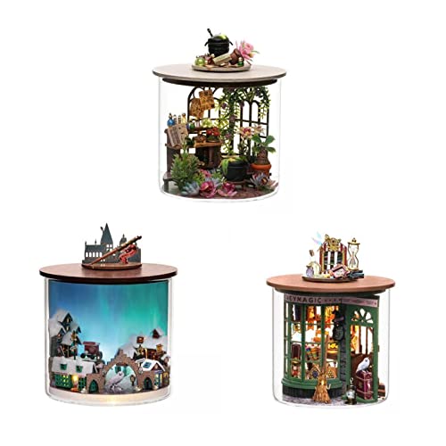 predolo 2er Pack Kreatives DIY Miniatur Puppenhaus Bausatz für Kinder, Fantastisches Modell Set, Stil G von predolo