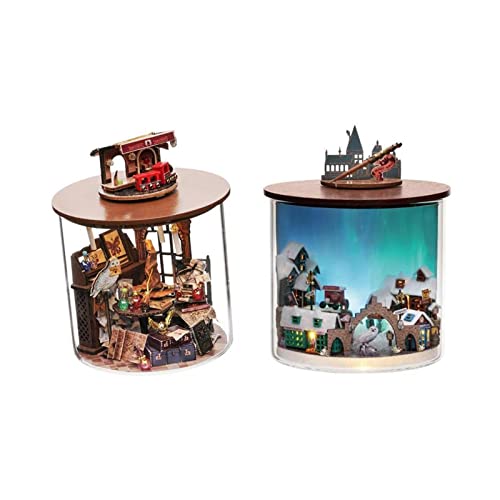 predolo 2er Set Kreative Miniatur Puppenhaus Wunderflasche 3D Knobelspiel, Stil B von predolo