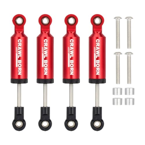predolo 4 Stück RC Auto Stoßdämpfer, Legierung, Öl Stoßdämpfer, Ersatz mit Schraube für 1/10 RC Auto, DIY Modifiziert, Rot predolo 4 Stück RC Auto Stoßdämpfer, Legierung, Öl Stoßdämpfer, Ersatz mit Schraube für 1/10 RC Auto, DIY Modifiziert, Rot von predolo