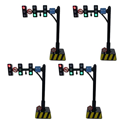 predolo 4X Verkehrsspielzeug Lernspielzeug Ampeln für Verkehrsstoppschild Crosswalk Light Modell 4X Verkehrsspielzeug Lernspielzeug Ampeln für von predolo
