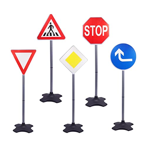 predolo 5-teiliges Verkehrszeichen-Spielset für Kinder - Lernspielzeug für Straßenverkehr von predolo