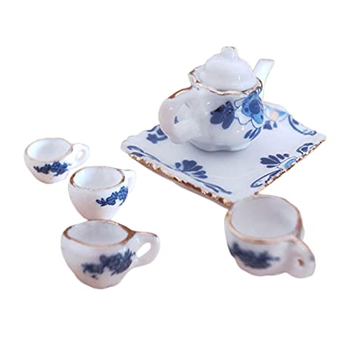 predolo 6 Stück Miniatur Teetassen Set für Puppenhaus Maßstab 1:12 Porzellan Handwerk von predolo