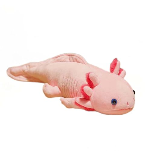 predolo Axolotl-Stofftier, lebensechtes Axolotl-Plüsch-Wurfkissen 17,72 Zoll für Jungen und Mädchen, ROSA von predolo