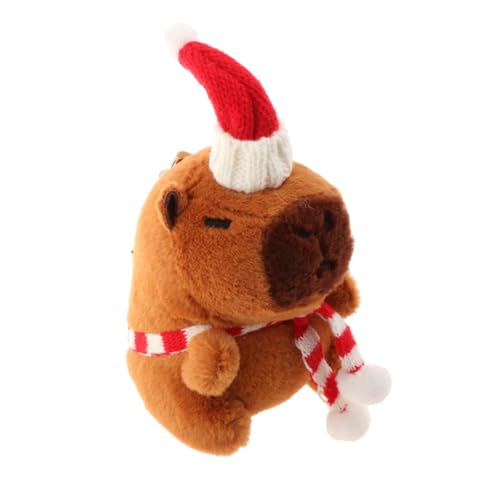 predolo Capybara Plüsch Schlüsselanhänger, Capybara, Kuscheltiere, Rucksack, Puppenanhänger, Tragbarer Weihnachts Capybara Anhänger, Ki, Keine Ringe Weißer Schal predolo Capybara Plüsch Schlüsselanhänger, Capybara, Kuscheltiere, Rucksack, Puppenanhänger, Tragbarer Weihnachts Capybara Anhänger, Ki, Keine Ringe Weißer Schal von predolo