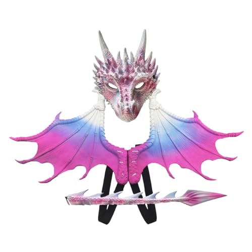 predolo Drachenkostüm für, Dinosaurierschwanz-Maskenflügel-Sets, Rollenspiele, Halloween-Verkleidung für Feiertags-Tanzpartys, Partygeschenke, Rosa predolo Drachenkostüm für, Dinosaurierschwanz-Maskenflügel-Sets, Rollenspiele, Halloween-Verkleidung für Feiertags-Tanzpartys, Partygeschenke, Rosa von predolo
