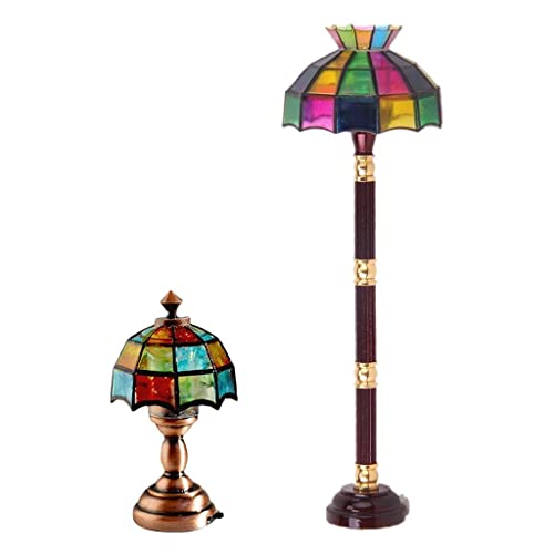 predolo Elegante Tischlampe :12 Maßstab mit Stehleuchte für Puppenhaus von predolo