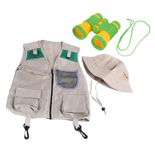 predolo Explorer Kostüm Set für Kinder, Frachtweste Und Hut Fernglas Dress Campingausrüstung für Jungen Mädchen Geburtstagsgeschenk, Maschenbeutelweste predolo Explorer Kostüm Set für Kinder, Frachtweste Und Hut Fernglas Dress Campingausrüstung für Jungen Mädchen Geburtstagsgeschenk, Maschenbeutelweste von predolo