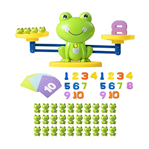 predolo Frosch Balance Mathespiel Zahlenen Spielzeug Lernspiel für Kinder - Pädagogisches Geschenk, 20 Zahlen Grün von predolo