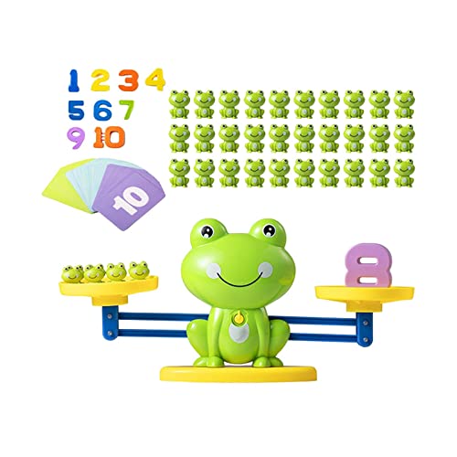 predolo Frosch Balance Mathespiel Zahlenen Spielzeug Lernspiel für Kinder - Pädagogisches Geschenk, Grüne 38 Gewichte von predolo