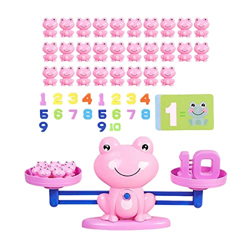 predolo Frosch Balance Mathespiel Zahlenen Spielzeug Lernspiel für Kinder - Pädagogisches Geschenk, Rosa 20 Zahlen von predolo