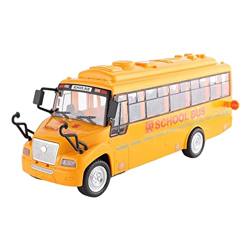 predolo Gelber Reisebus, Spielzeug mit blinkenden Lichtern und Soundeffekten, öffnende Türen für Kinder, Jungen, Mädchen, 29,5 cm x 11 cm x 9,5 cm von predolo