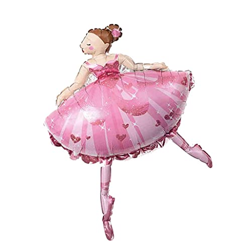 predolo Großer Ballett-Tänzerin Ballerina Ballon für Kinderparty, Rosa, 77 x 99 cm von predolo