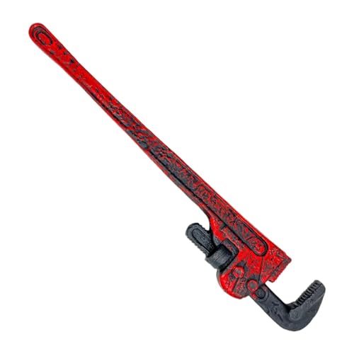 predolo Halloween-Rohrzange, Kostüm, Schraubenschlüssel, Spielzeug, Spukhaus-Simulation, Schraubenschlüssel, Cosplay-Requisite für Veranstaltungen, Schwarz Rot von predolo