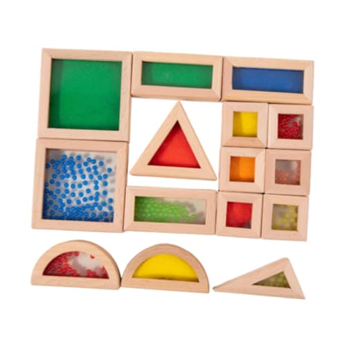 predolo Holzbausteine, Geometrieblöcke, Sensorische Blöcke, Regenbogen, Buntes Konstruktionsspielzeug für Jungen, Mädchen, Kinder, 15 Stück predolo Holzbausteine, Geometrieblöcke, Sensorische Blöcke, Regenbogen, Buntes Konstruktionsspielzeug für Jungen, Mädchen, Kinder, 15 Stück von predolo