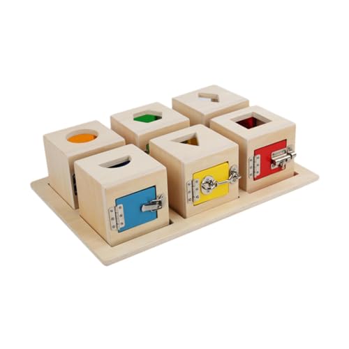 predolo Holzspielzeug Schlosskasten für Kinder, Geburtstagsgeschenke, Lernspielzeug, Beschäftigungsbrett für Jungen von predolo