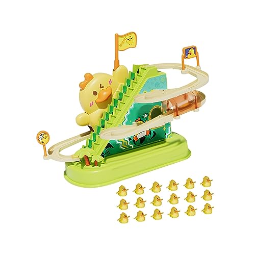 predolo Kleine Enten, Kletterspielzeug, Achterbahn Spielzeug Ente mit Musik, Badewannen Spielzeug, Spielset, Rennbahn Spielset für Jungen Und Mädchen, Geschen, 18 Enten predolo Kleine Enten, Kletterspielzeug, Achterbahn Spielzeug Ente mit Musik, Badewannen Spielzeug, Spielset, Rennbahn Spielset für Jungen Und Mädchen, Geschen, 18 Enten von predolo