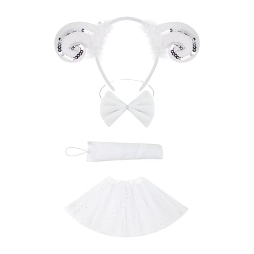 predolo Lamm Kostüm Set Kostümzubehör für Anime Party Rollenspiele, Weiß predolo Lamm Kostüm Set Kostümzubehör für Anime Party Rollenspiele, Weiß von predolo