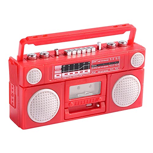 predolo Miniatur Phonograph für 1:12 Puppenhaus und Ob11 Spielszene, rot von predolo