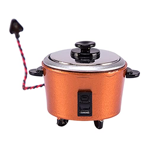 predolo Miniatur Reiskocher Modell für Puppenhaus - Hochwertiges Küchenzubehör, Orange von predolo