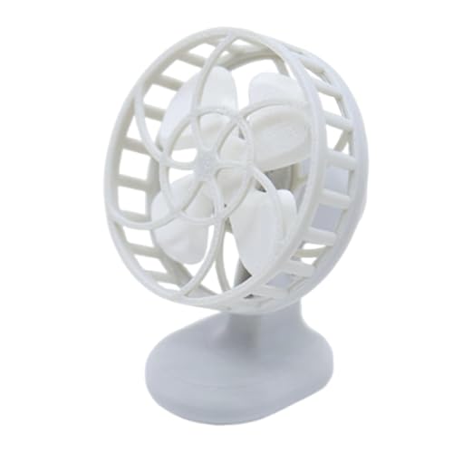 predolo Miniaturventilator Puppenhaus Zubehör Tischventilator Modell Dekorationsartikel PLA Material für Wohnzimmer Schlafzimmer Kinderzimmer Rollenspiele, Grau von predolo