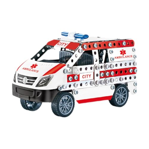 predolo Modellauto Bausatz Set, Spielzeug Set Zum Bauen von Stem, Lernspielzeug, Metall Montageset, Spielzeugfahrzeuge, Spielzeug für Erwachsene, Mädchen, Jun, Krankenwagen predolo Modellauto Bausatz Set, Spielzeug Set Zum Bauen von Stem, Lernspielzeug, Metall Montageset, Spielzeugfahrzeuge, Spielzeug für Erwachsene, Mädchen, Jun, Krankenwagen von predolo
