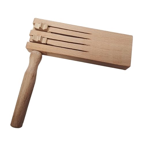 predolo Musikalisches Kastagnetten Double Row Ratsche Instrument Holz Spielzeug Geräuschmacher Soundboard Handpercussion mit Ergonomischem Griff für Kinder von predolo
