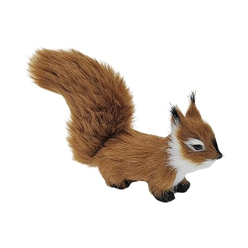 predolo Niedliches Eichhörnchen Ornament, Dekorative Figur für Weihnachten, Urlaub und Party, 12 cm Plüschfigur, Kaffee von predolo