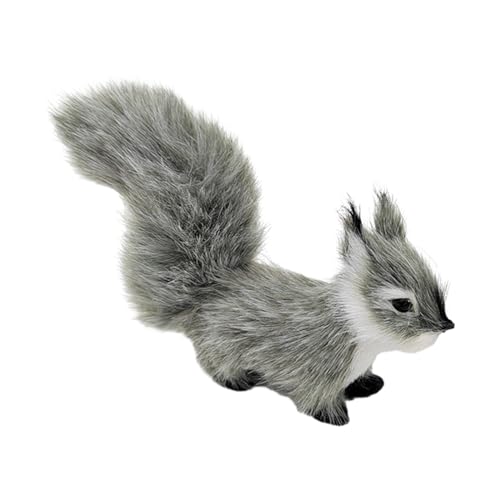 predolo Niedliches Eichhörnchen Ornament, Dekorative Figur für Weihnachten, Urlaub und Party, 12 cm Plüschfigur, grau von predolo