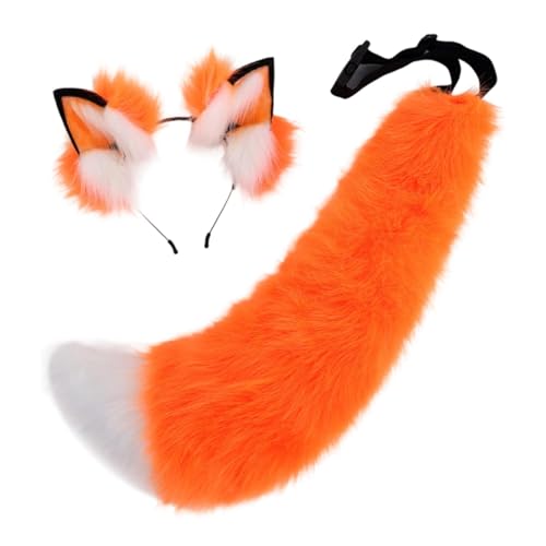 predolo Ohren- und Schwanz-Set, Cosplay-Kostüm für Einweihungs-Rollenspiele, Orangeweiß predolo Ohren- und Schwanz-Set, Cosplay-Kostüm für Einweihungs-Rollenspiele, Orangeweiß von predolo