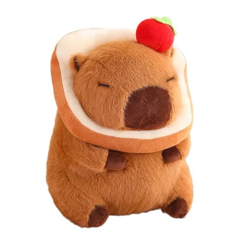 predolo Plüsch-Capybara-Puppe, süßes Capybara-Plüschtier, Bequeme Heimdekoration, Capybara-Plüschtier für Geburtstagsgeschenke für Teenager, Brot Dunkelbraun von predolo