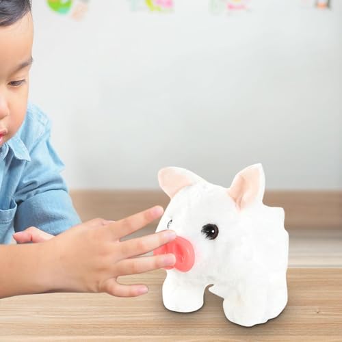 predolo Plüschschwein mit Bewegung, elektronisches Ferkel als Lernspielzeug, Weiß von predolo