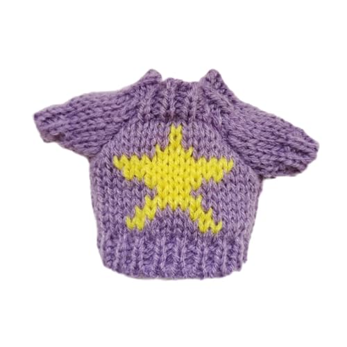 predolo Puppenkleidung für 15 cm Plüschpuppe, Cartoon, weich, DIY-Ankleide, Mode, Kuscheltierkleidung, Puppenkleidung, Puppenpullover, violett von predolo