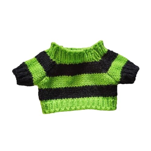 predolo Puppenpullover mit Rundhals als Plüschpuppen-Kleidung Und Kurzarm-Pullover Outfit Locker Geschnitten aus Stoff für Szenenfotos Und als Geschenk, Hellgrüne Streifen von predolo
