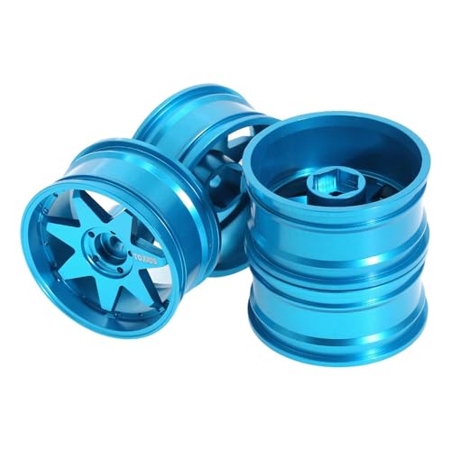 predolo RC Autofelgen RC Spielzeugzubehör Hohe Leistung Zuverlässig für TT02 Ferngesteuerte Fahrzeuge Teile Beadlock Felgen, Blau von predolo