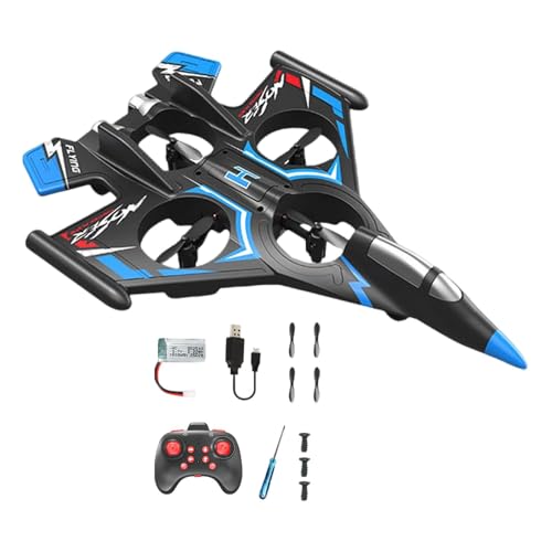 predolo RC Flugzeug Modell mit Schaumstoff, ferngesteuertes Segelflugzeug für Kinder, Blau mit 1 Batterie von predolo