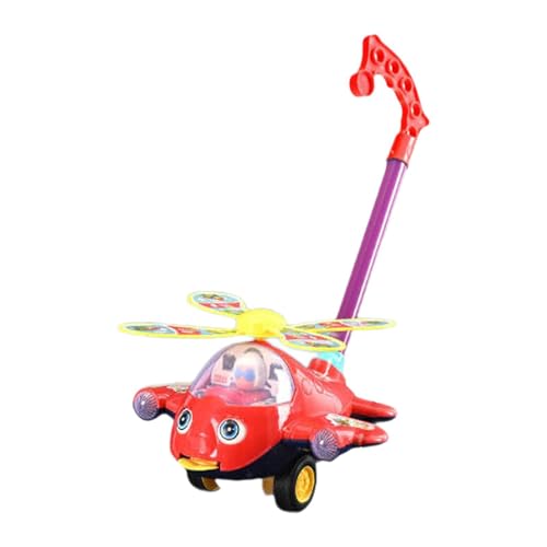 predolo Schiebespielzeug, Lauflernspielzeug, Vorschulische Lernaktivitäten, Balance-Laufspielzeug, Cartoon-Flugzeugtrolley für Kinder im Alter von 1–3 Jahren, Rot von predolo