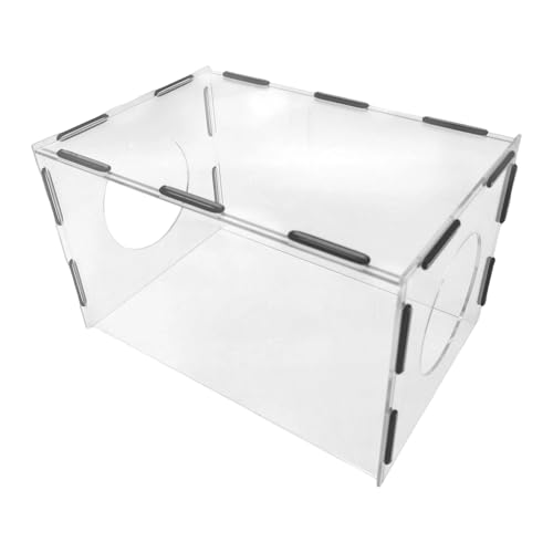 predolo Schleifstaubbox, tragbare staubdichte Haube mit 2 Löchern, transparente Acryl-Tischplatte, staubdichter Käfig zum Polieren, 35cmx25cmx25cm von predolo