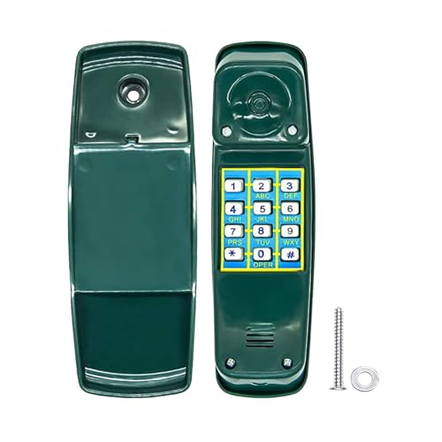 predolo Schnurgebundenes Telefon mit Wählscheibe, wandmontierbares Tischtelefon, Montessori Sensorik Spielzeug DIY Geschenk für Baby Kinder, Dunkelgrün von predolo