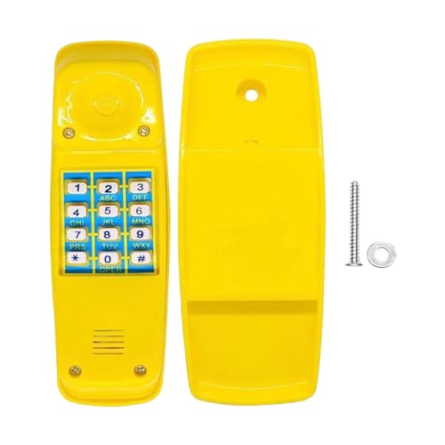 predolo Schnurgebundenes Telefon mit Wählscheibe, wandmontierbares Tischtelefon, Montessori Sensorik Spielzeug DIY Geschenk für Baby Kinder, Gelb predolo Schnurgebundenes Telefon mit Wählscheibe, wandmontierbares Tischtelefon, Montessori Sensorik Spielzeug DIY Geschenk für Baby Kinder, Gelb von predolo