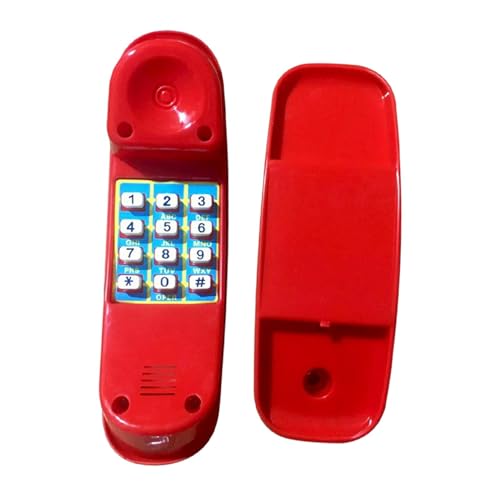 predolo Schnurgebundenes Telefon mit Wählscheibe, wandmontierbares Tischtelefon, Montessori Sensorik Spielzeug DIY Geschenk für Baby Kinder, Rot predolo Schnurgebundenes Telefon mit Wählscheibe, wandmontierbares Tischtelefon, Montessori Sensorik Spielzeug DIY Geschenk für Baby Kinder, Rot von predolo