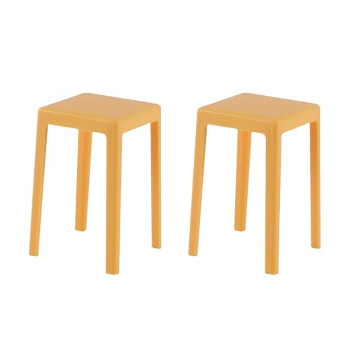 predolo Set von 2 Miniaturstühlen für Puppenhaus, Modell 1:6, Elegante Sitzgelegenheiten für Dekoration, Gelb von predolo