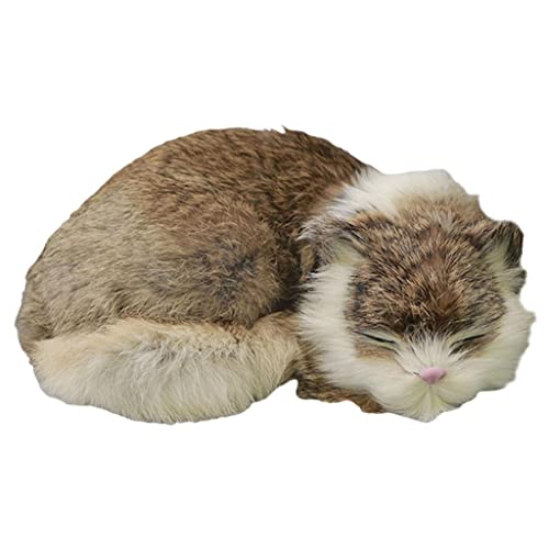predolo Süße Plüschkatze Plüschtier, Katzenfigur, Schlafende Katze, Kindergeschenk Fotografie Requisiten. 21x17x7cm, Grau-braun predolo Süße Plüschkatze Plüschtier, Katzenfigur, Schlafende Katze, Kindergeschenk Fotografie Requisiten. 21x17x7cm, Grau-braun von predolo
